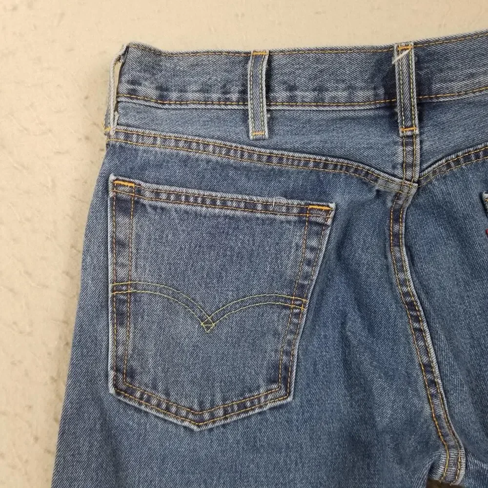 Levis 517 Jeans Mens 34x30 Blue Medium‎ Wash Bootcut 100% Cotton Denim Casual